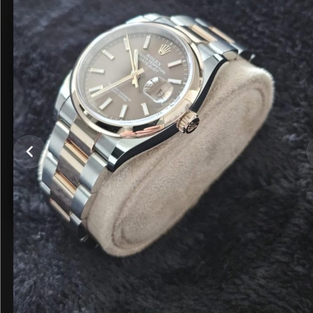 Rolex Two-Tone Brown Dial Datejust with Rose Gold Accents - Picture 3 of 5